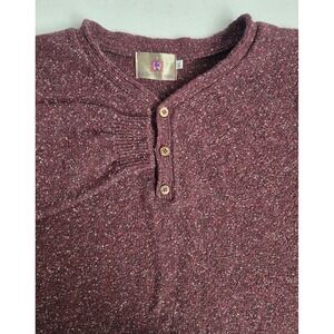 The Territory Ahead Men's VTG‎ XL Maroon Wool Silk Blend 1/4 Button Knit Sweater